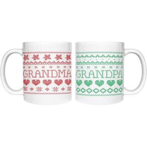 imageGrandma and Grandpa Coffee Mug Grandma 15 Ounce White Grandpa 15 Ounce WhiteGrandma White  Grandpa White