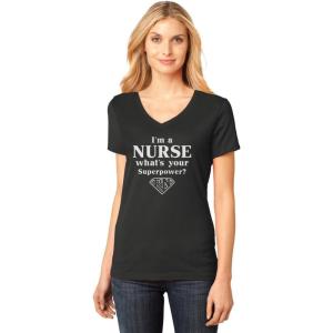 imageIm a Nurse Whats Your Superpower Gift for Nurses VNeck Fitted Women TShirtBlack