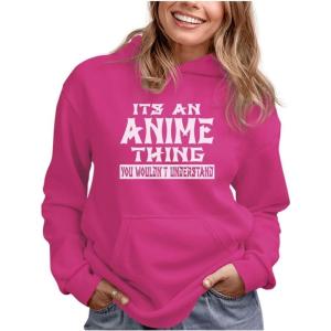 imageIts an Anime Thing You Wouldnt Understand Hoodies for Women Teen Girls Manga Novelty Pullover HoodiesPink