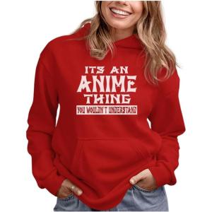 imageIts an Anime Thing You Wouldnt Understand Hoodies for Women Teen Girls Manga Novelty Pullover HoodiesRed