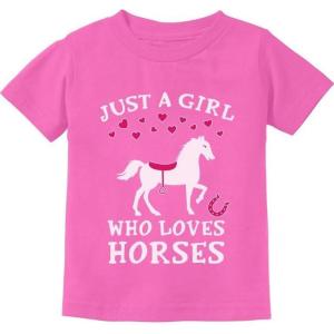 imageJust A Girl Who Loves Horses Gifts for Girls Kids Horseback Riding Horse ShirtPink