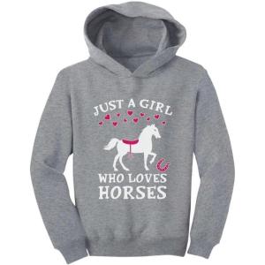 imageJust A Girl Who Loves Horses Hoodie Horse Lover Gifts Girls Kids HoodiesGray
