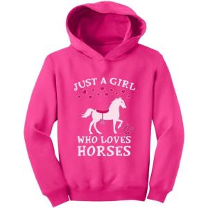 imageJust A Girl Who Loves Horses Hoodie Horse Lover Gifts Girls Kids HoodiesPink