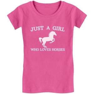 imageJust A Girl Who Loves Horses Shirt Horse Lover Gifts Equestrian Girls ShirtsWow Pink