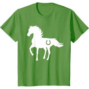 imageKids Gift For Horse Lover  Love Horses Kids TShirtGrass Green