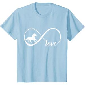 imageKids Gift For Horse Lover Infinite Love for kids TShirtBaby Blue