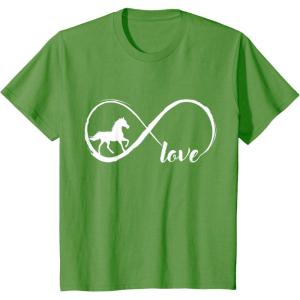 imageKids Gift For Horse Lover Infinite Love for kids TShirtGrass Green