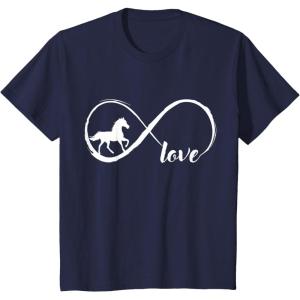 imageKids Gift For Horse Lover Infinite Love for kids TShirtNavy Blue