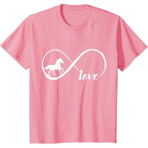 imageKids Gift For Horse Lover Infinite Love for kids TShirtPink