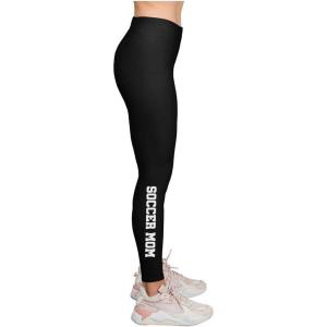 imageLeggings for Women Teen Girls Gift for Fans Team Players Love Volleyball Soccer Horses Mom Hobbies Tights LeggingSoccer Mom  Black