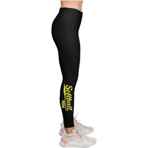 imageLeggings for Women Teen Girls Gift for Fans Team Players Love Volleyball Soccer Horses Mom Hobbies Tights LeggingSoftball Mom  Black