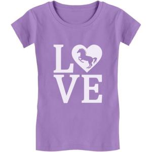 imageLove Horses Gifts for Girls Horseback Riding Horse Kids Girls Fitted TShirtLavender