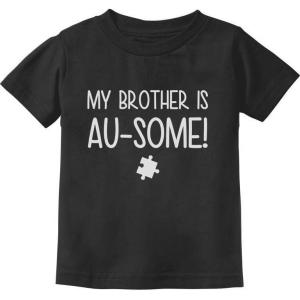 imageMy Brother is AuSome Autism Awareness Siblings Toddler Infant Kids TShirtBlack