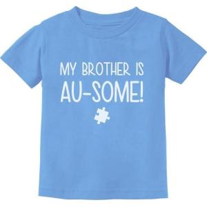 imageMy Brother is AuSome Autism Awareness Siblings Toddler Infant Kids TShirtCalifornia Blue