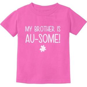 imageMy Brother is AuSome Autism Awareness Siblings Toddler Infant Kids TShirtPink