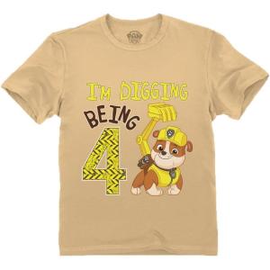 imagePaw Patrol Rubble Digging Being 4 Construction Bulldozer 4th Birthday Toddler Kids TShirtLatte