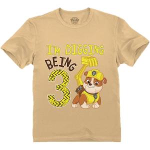 imageRubble 3rd Birthday Boy Digging Being 3 Shirt Gifts for Three Years Old Boys Bday Paw Patrol Toddler Kids TShirtLatte