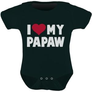 imageTeeStars  I Love My Papaw Fathers Day Gift for Grandpa Baby BodysuitBlack