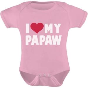 imageTeeStars  I Love My Papaw Fathers Day Gift for Grandpa Baby BodysuitPink