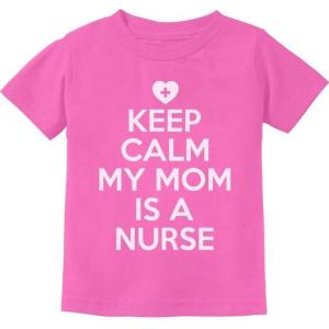 imageTeeStars  Keep Calm My Mom is A Nurse Gift ToddlerInfant Kids TShirtPink