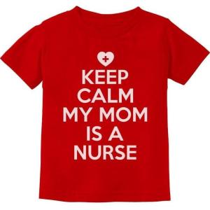 imageTeeStars  Keep Calm My Mom is A Nurse Gift ToddlerInfant Kids TShirtRed