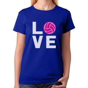 imageTeeStars  Love Volleyball  Best Gift Idea for Volleyball Lovers Women TShirtBlue