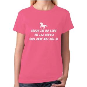 imageTeeStars  Put Me Back On My Horse Funny Gift for Horse Lover Women TShirtPink