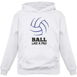 imageTeeStars  Volleyball  Ball Like a Pro Gift for Volleyball Fans Women HoodieWhite
