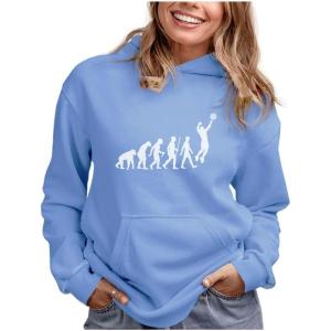imageTeeStars  Volleyball Evolution  Gift for Volleyball Player Women HoodieCalifornia Blue