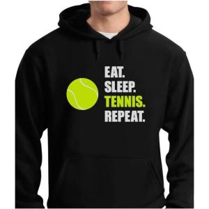 imageTennis Gifts Women Teen Girls Player Sport Eat Sleep Repeat Sweatshirt HoodieBlack