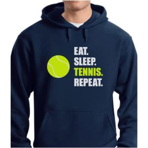 imageTennis Gifts Women Teen Girls Player Sport Eat Sleep Repeat Sweatshirt HoodieBlue