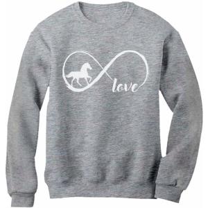 imageTstars  Gift For Horse Lover Infinite Love Women SweatshirtGray