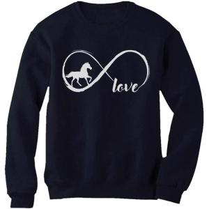 imageTstars  Gift For Horse Lover Infinite Love Women SweatshirtNavy