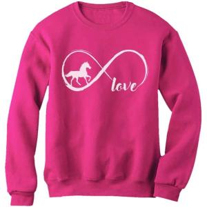 imageTstars  Gift For Horse Lover Infinite Love Women SweatshirtPink