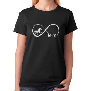 imageTstars  Gift for Horse Lover Infinite Love Women TShirtBlack