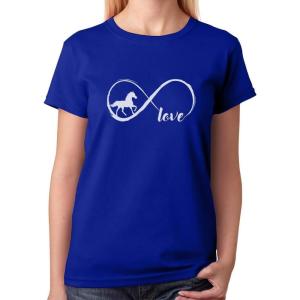 imageTstars  Gift for Horse Lover Infinite Love Women TShirtBlue