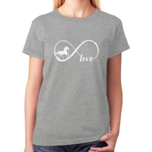 imageTstars  Gift for Horse Lover Infinite Love Women TShirtGray