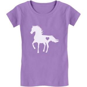imageTstars  Gift for Horse Lover Love Horses ToddlerKids Girls Fitted TShirt 4T Lavender