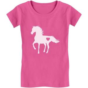 imageTstars  Gift for Horse Lover Love Horses ToddlerKids Girls Fitted TShirtWow Pink