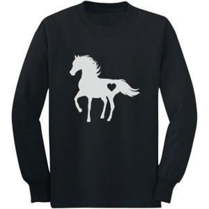imageTstars  Gift for Horse Lover Love Horses ToddlerKids Long Sleeve TShirtBlack