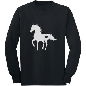 imageTstars  Gift for Horse Lover Love Horses Youth Kids Long Sleeve TShirtBlack