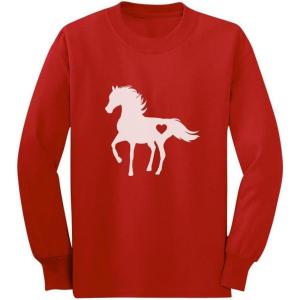 imageTstars  Gift for Horse Lover Love Horses Youth Kids Long Sleeve TShirtRed