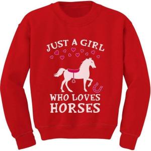 imageTstars  Just A Girl Who Loves Horses Horse Lover Gift ToddlerKids SweatshirtRed