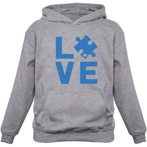 imageTstars Autism Awareness Month  I Love Someone With Autism Women HoodieGray