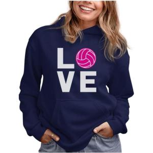imageTstars Eat Sleep Volleyball Repeat Hoodies for Women Fans Team Players Sweatshirt HoodieBlue