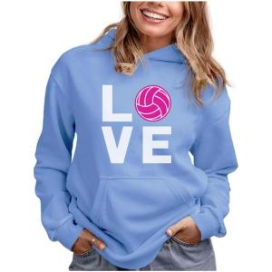 imageTstars Eat Sleep Volleyball Repeat Hoodies for Women Fans Team Players Sweatshirt HoodieCalifornia Blue