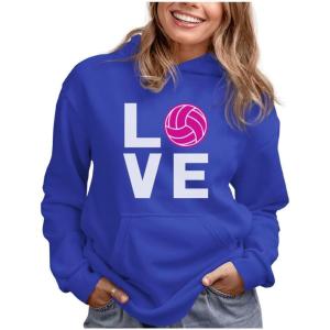 imageTstars Eat Sleep Volleyball Repeat Hoodies for Women Fans Team Players Sweatshirt HoodieRoyal