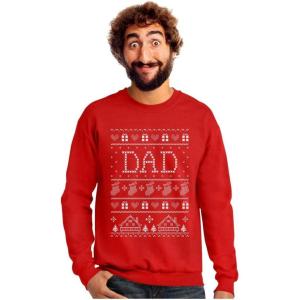 imageTstars Funny Gift for Dad Dads Ugly Christmas Sweater SweatshirtRed