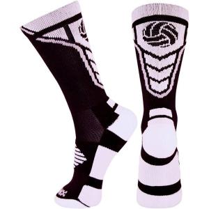 imageTstars Gift for Volleyball Fans Players  Volleyball Logo Athletic Crew SocksBlackWhite
