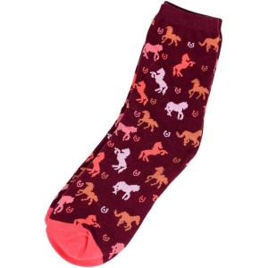 imageTstars Horse Socks Gifts for Equestrian Horses Women Girls Novelty Crew SockBordeaux
